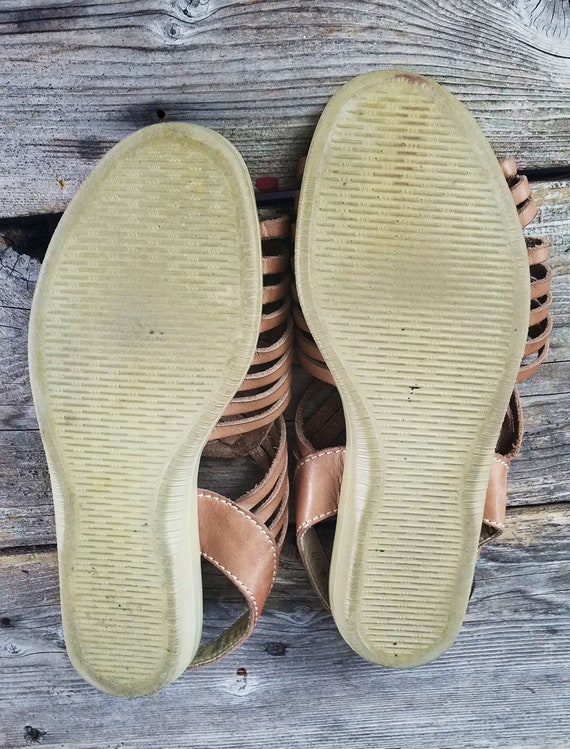 Vintage Leather Huarache Slingback Sandals 6 1/2 … - image 8