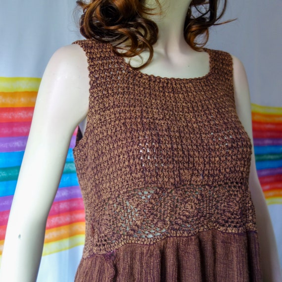 Vintage crochet beach cover up small medium, ligh… - image 9