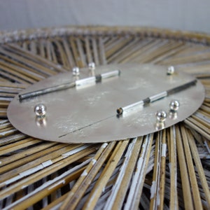 Vintage oval silverplated expandable trivet Western Germany, floral design great for dining table stand or holder or altar display image 10