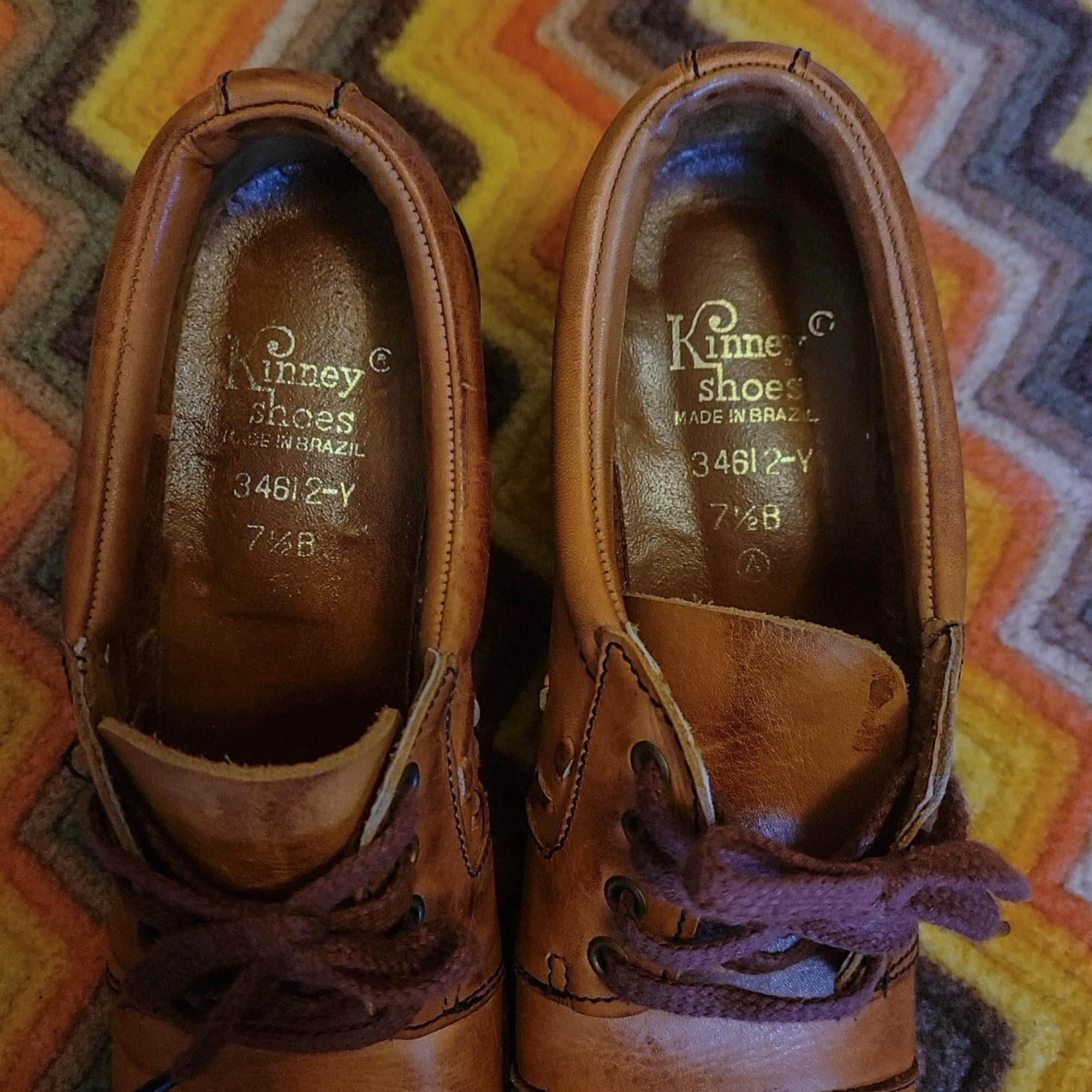 Vintage 70s Leather Platform Loafers - Kinney Shoes - Size  display picture 2