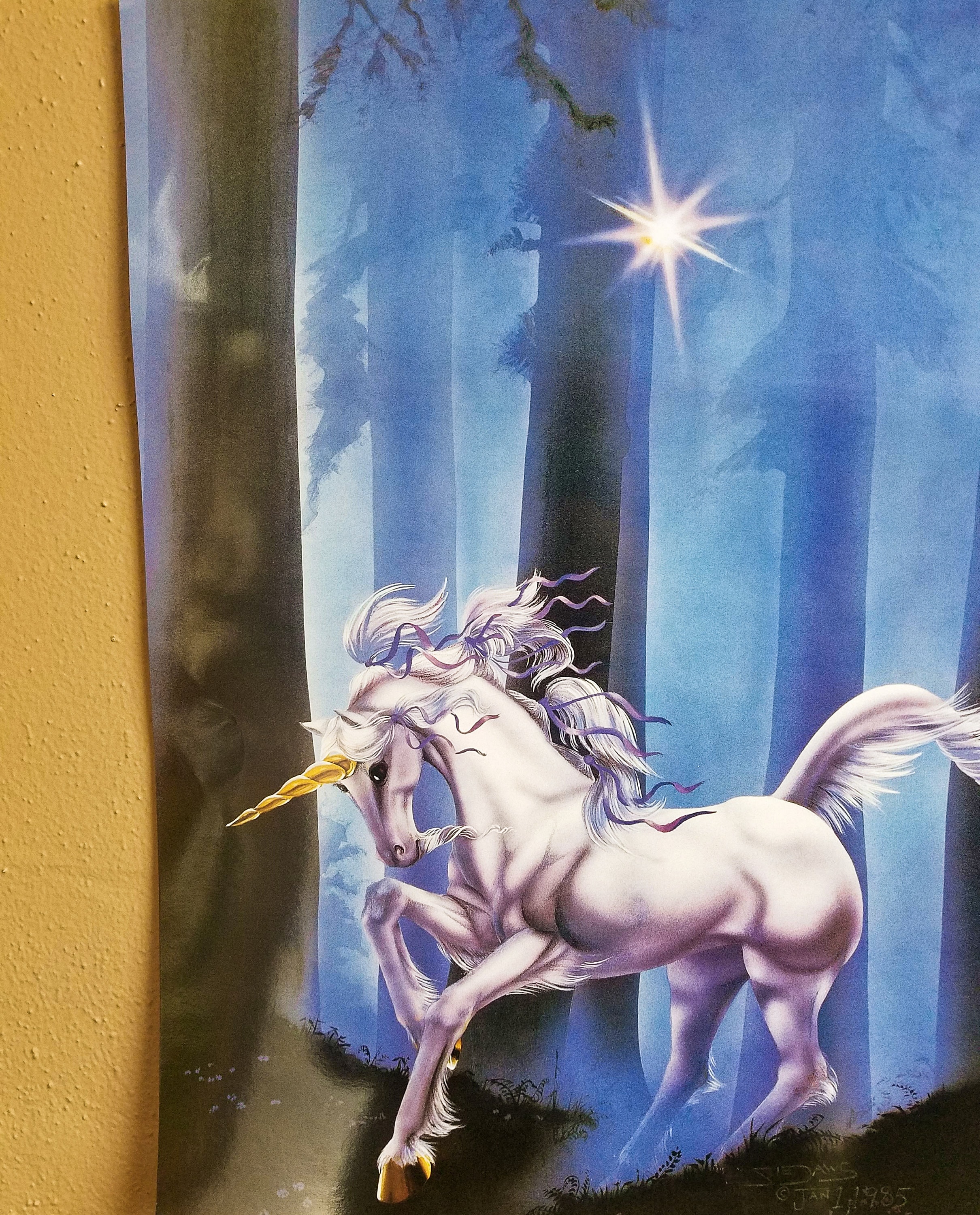 Vintage Unicorn Poster: 1990s Pastel Forest Art (16x20) - Etsy