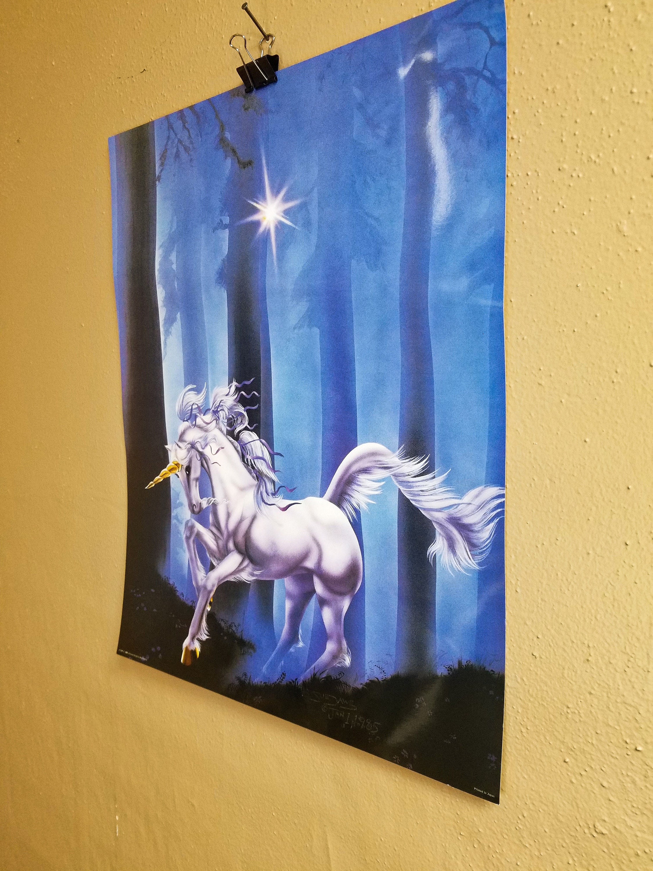 Vintage Unicorn Poster: 1990s Pastel Forest Art (16x20) - Etsy