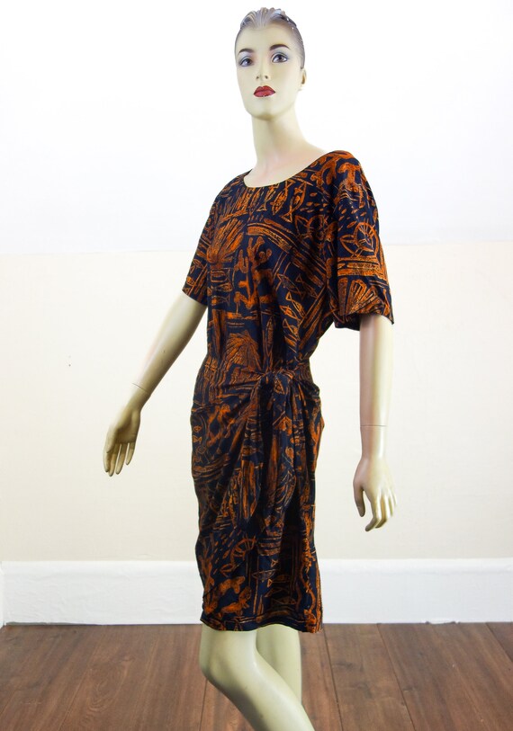 80s faux wrap dress Hilo Hattie, vintage Hawaiian… - image 7