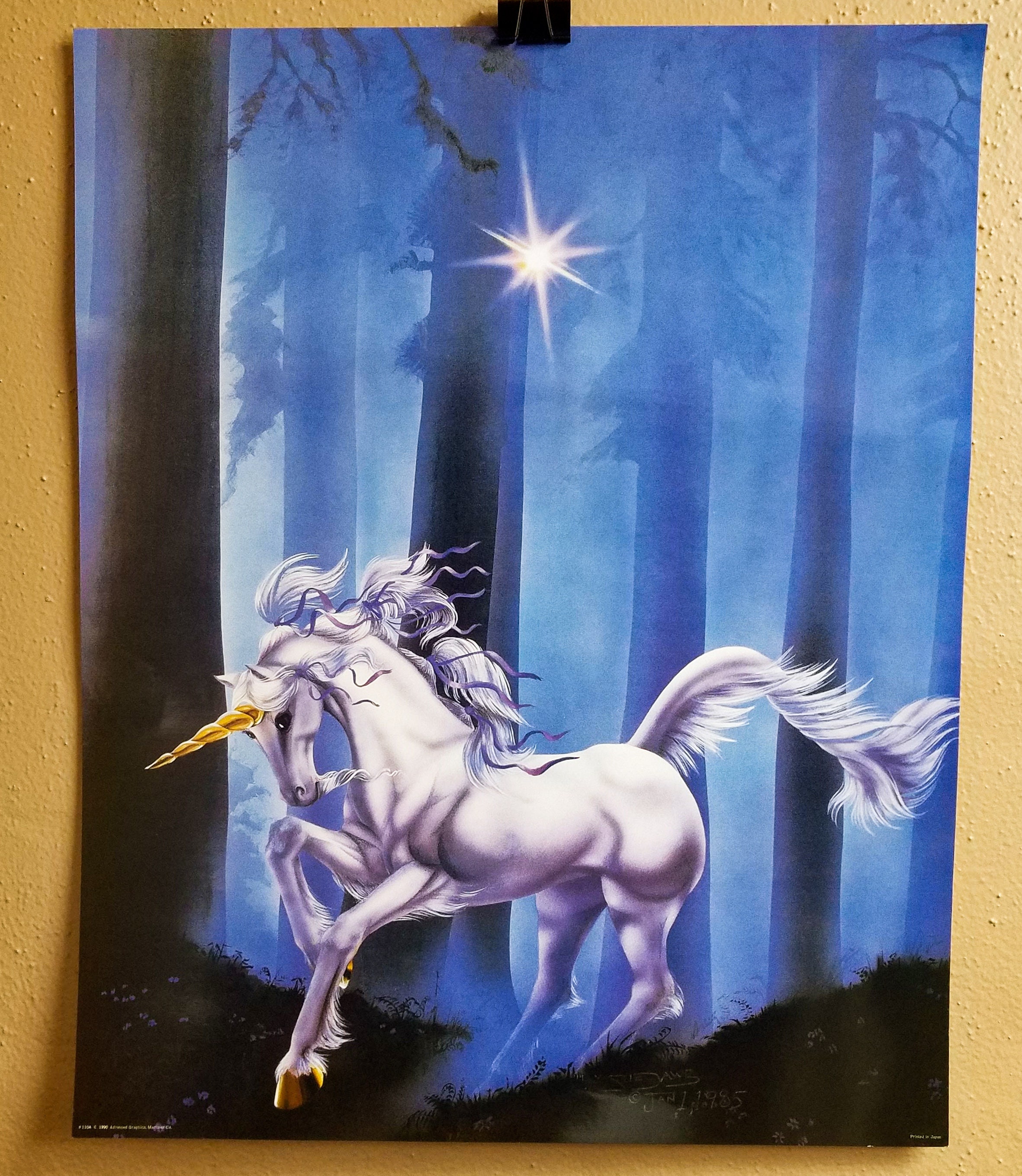 ミュージシャン UNICORN Beast of Hurricane Tour 1990 Vintage Unicorn Poster: 1990s Pastel Forest Art (16x20) - Etsy