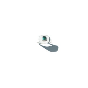 Cushion Cut Emerald Signet Ring/ Emerald Signet Ring/ Emerald Ring/ Sterling Silver Ring/ Sterling Silver Signet Ring/ Signet Ring