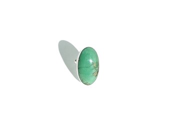 Large Oval Variscite Ring in Sterling Silver/ Variscite Ring/ Sterling Silver Ring/ Sterling Silver Statement Ring/ Variscite Gemstone Ring