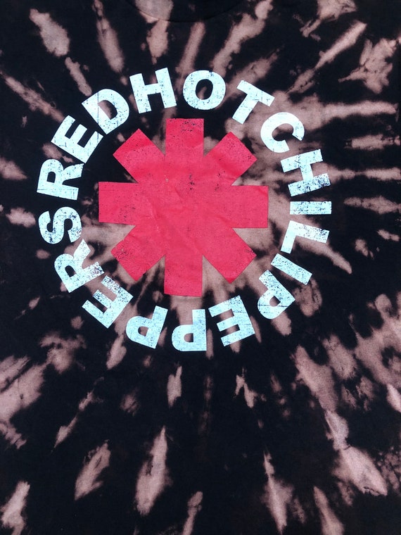 Tie Dye Shirt Rhcp Bleached Reverse Die Seal Logo Etsy Finland