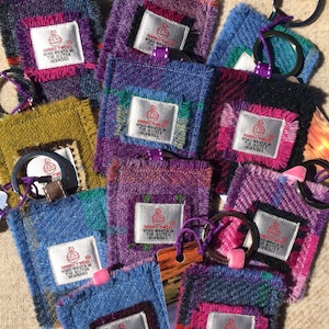 Cadeau porte-clés en tweed écossais Harris