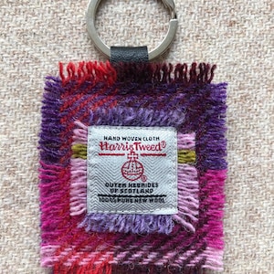 Cadeau porte-clés en tweed écossais Harris