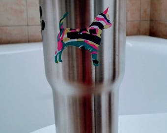 Lilly inspired dog decal / Monogram decal / Car decal / Dog decal / Dog sticker / Monogram sticker / Yeti decal / Yeti sticker / Vinyl decal