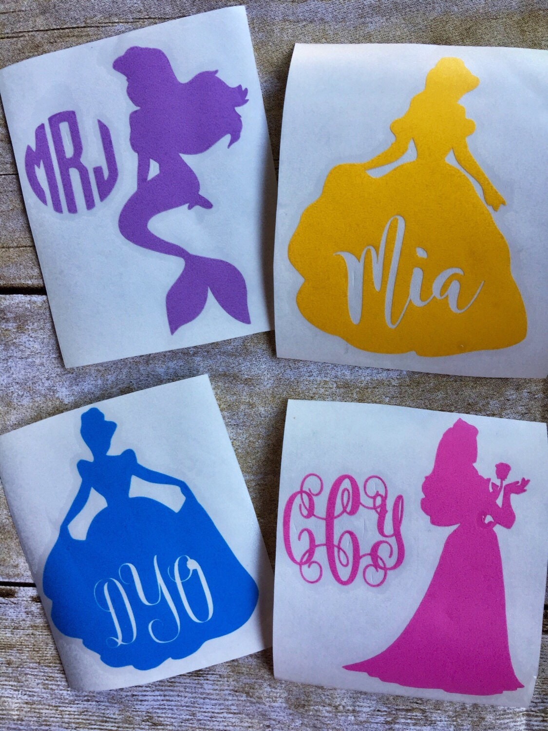 Disney princess decal / car sticker / princess decals / Etsy