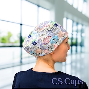 Stamps Euro Style Scrub Cap - Made in USA Head Cover - Gift for Medical Workers - CS Caps