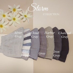 Storm Collection color card
Colors: Silver gray, Blue stripes, Cloud gray, Gray, Harbor gray, Iron gray, and Charcoal gray