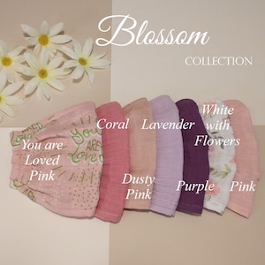 Blossom Collection color card
Colors: You are loved pink, Coral, Dusty pink, Lavender, Purple, White with flowers, and Pink