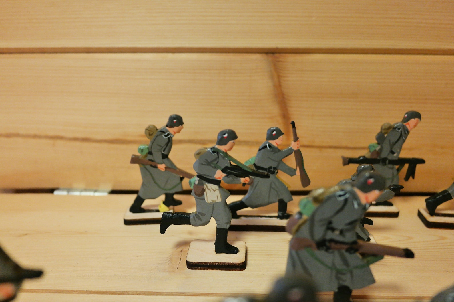 Wooden soldiers toy Set German soldiers in the attack world Etsy