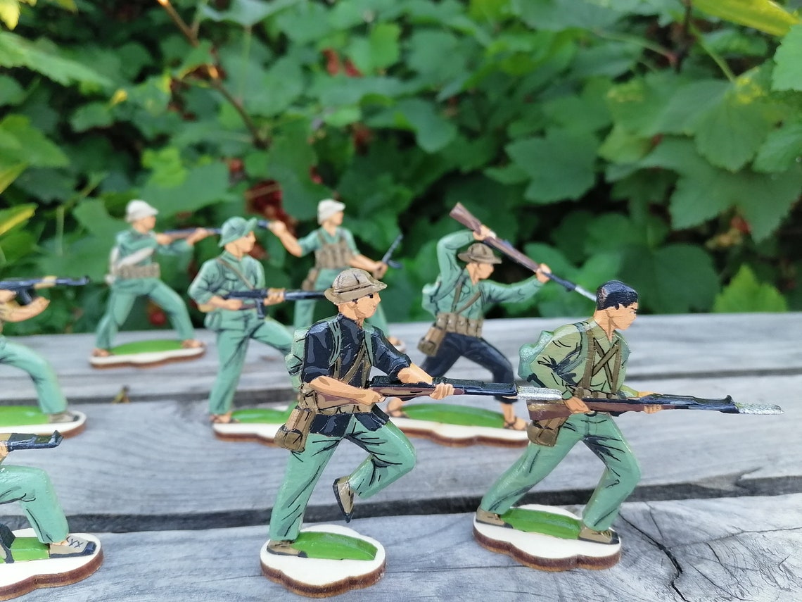 Wooden soldiers toy Set Soldiers Vietnam War American Army Etsy
