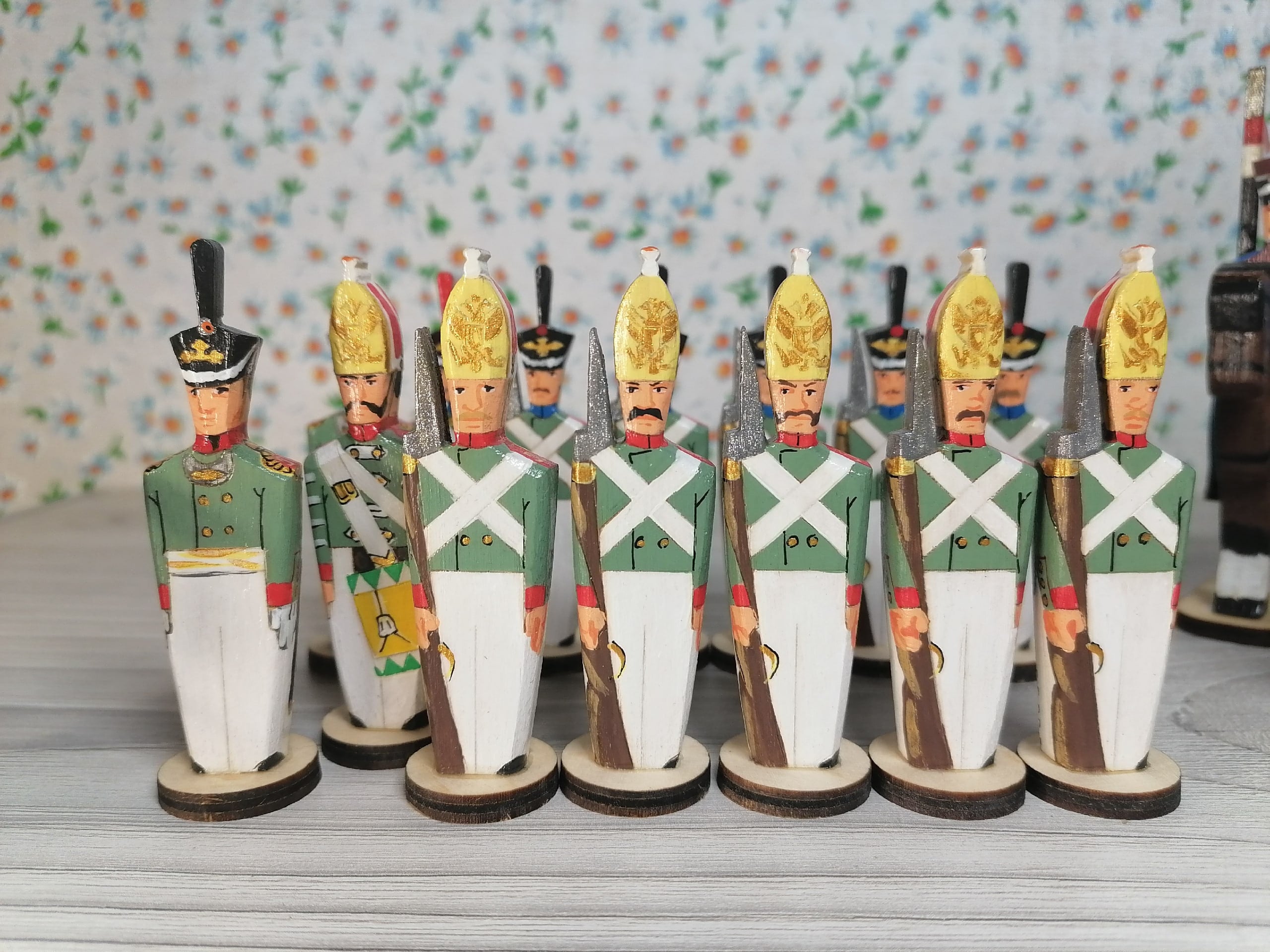 Wooden Toy Soldiers Set Napoleonic Soldiers and Russian Etsy