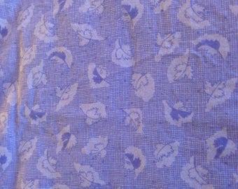Lavender quilting calico with a floating leaf design, about 1 2/3  yards of fabric