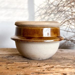 Vintage Ceramic Rice Cooker with Lid, Japanese Mashiko Ware Kamameshi Pot