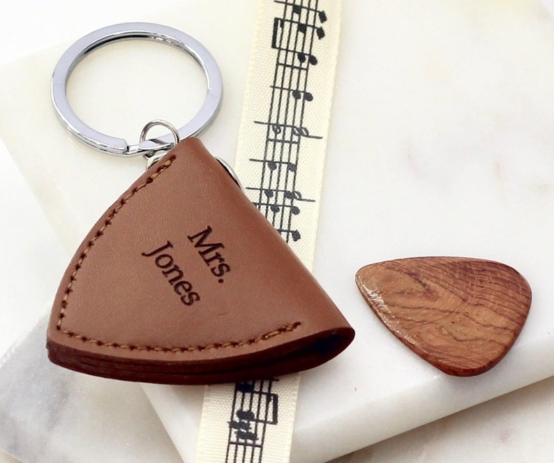 Personalised Leather Rock Guitar Pick Holder Etsy