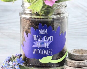 Personalised 'Don't Kill Me' Wildflower Jar Grow Kit