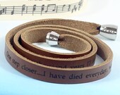 Personalised Lyrics Leather Bracelet
