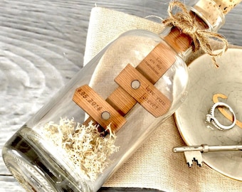 Personalised Mini Wood Sign Post In Bottle