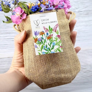 Save The Bee&#39;s Wildflower Jute Bag Grow Set