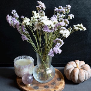 Dried Statice Flower Bunch: Light Purple & White Rustic Bouquet