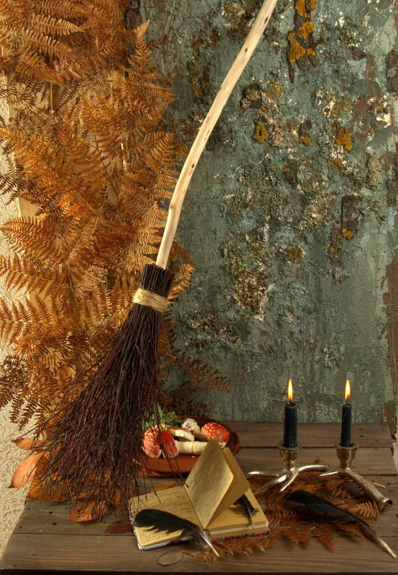 Witches broom Broom with wood handle Rustic home decor Etsy