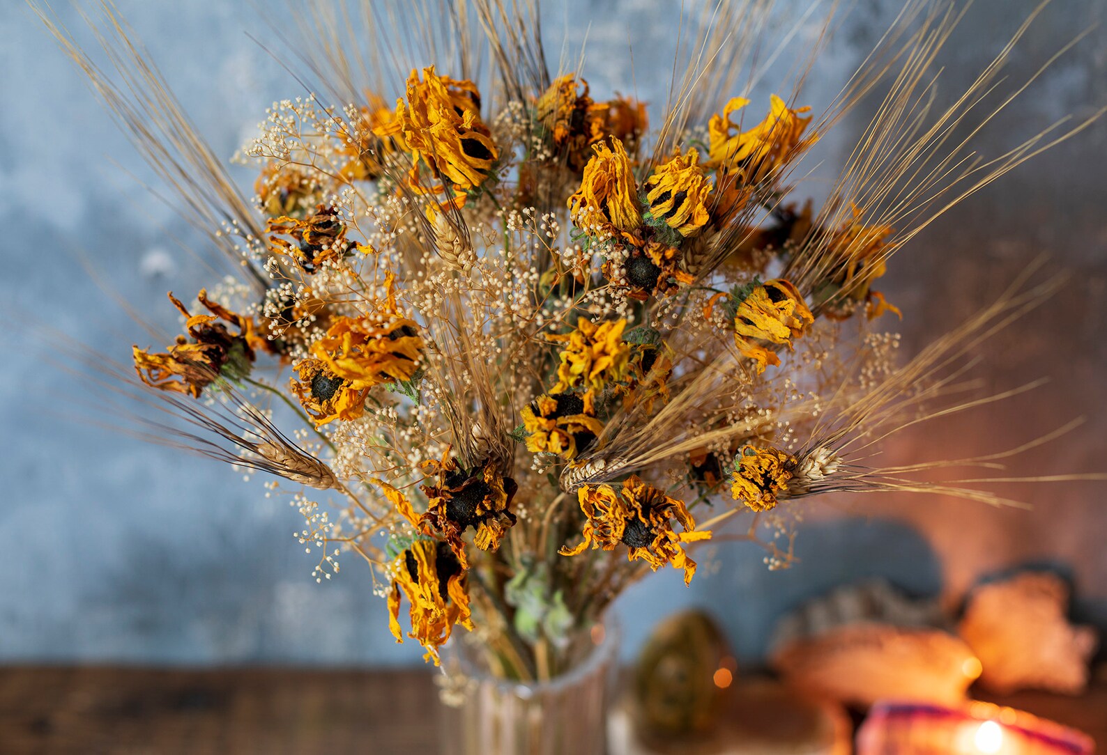 Natural dried Rudbeckia flowers & Blackbeard Wheat bouquet Etsy