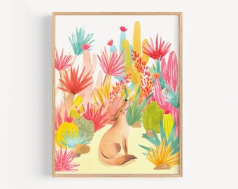 Coyote Nursery Art Print: Modern Southwest Desert Animal