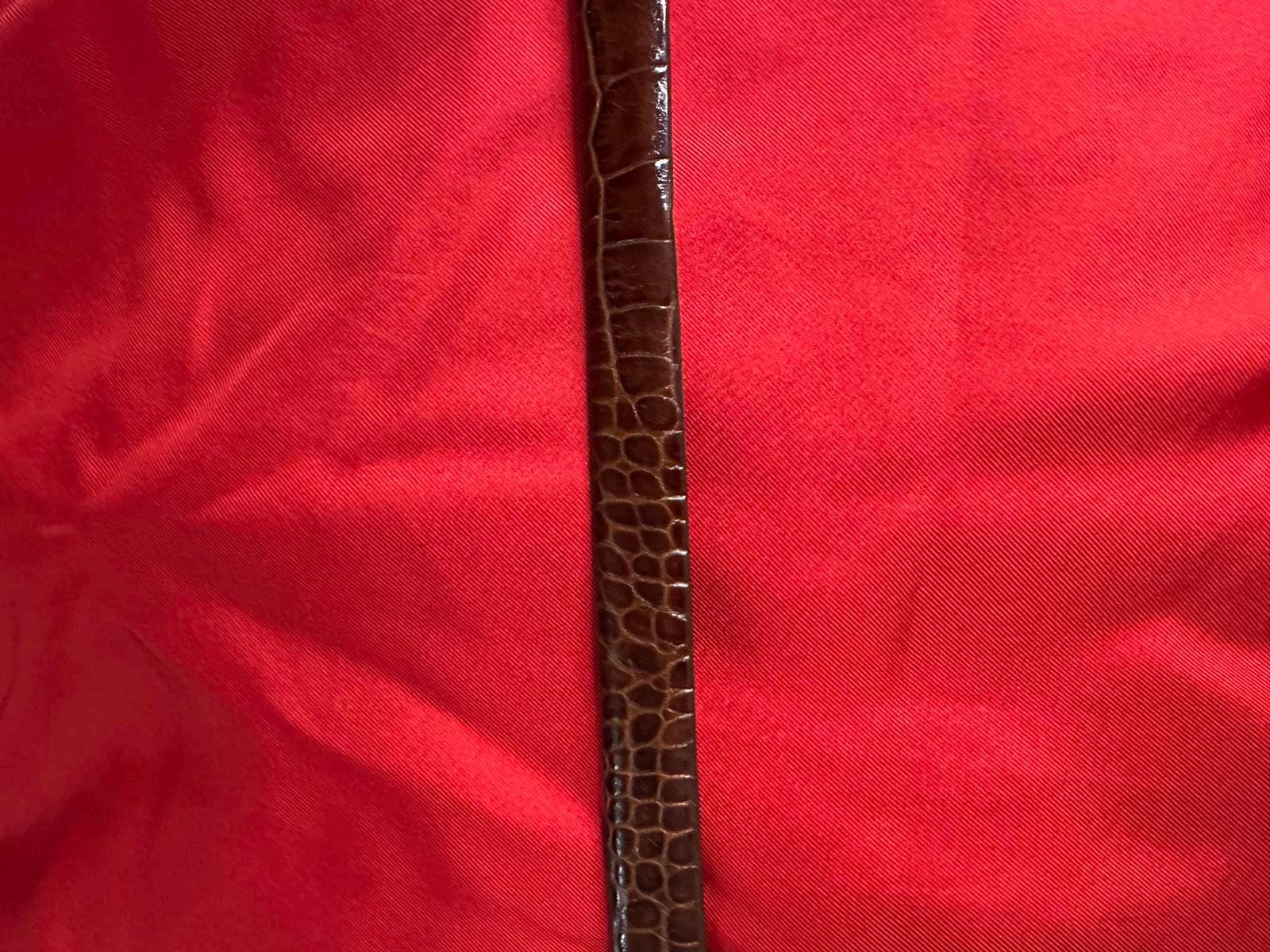 Cipriani classic cognac brown Italian alligator calfskin skinny belt Size Medium Vintage Cipriani Alligator Calfskin Belt // Italian Leather  main image 2