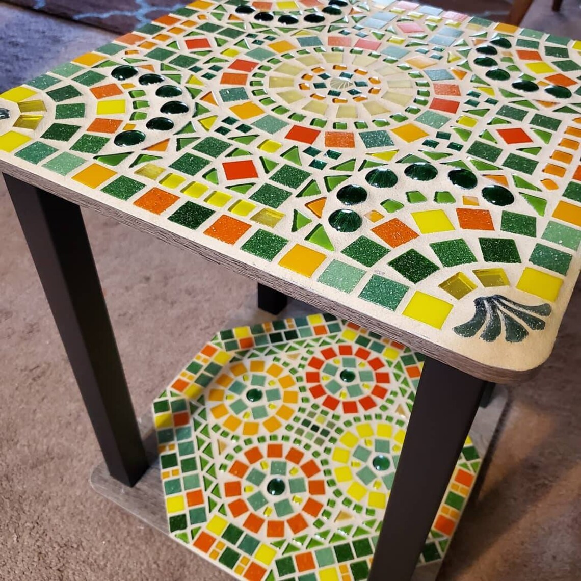 Mosaic End Table Free c.U.S. shipping mosaic side table Etsy