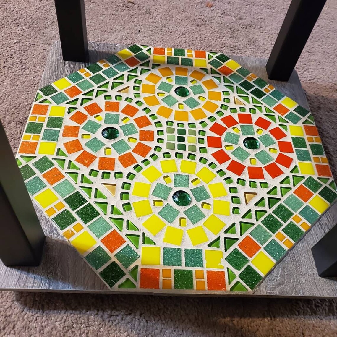 Mosaic End Table Free c.U.S. shipping mosaic side table Etsy