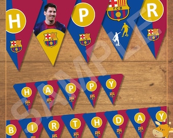 Barcelona banner for birthday party, Barca party - INSTANT DOWNLOAD _ Digital File