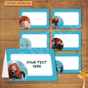 BRAVE Food Cards, Tent Card, printable, party labels - instant download - Digital File