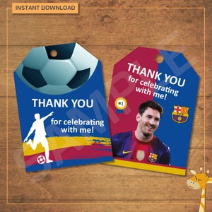 Barcelona - Thank you tags for birthday party, Barcelona party- instant download - Digital File