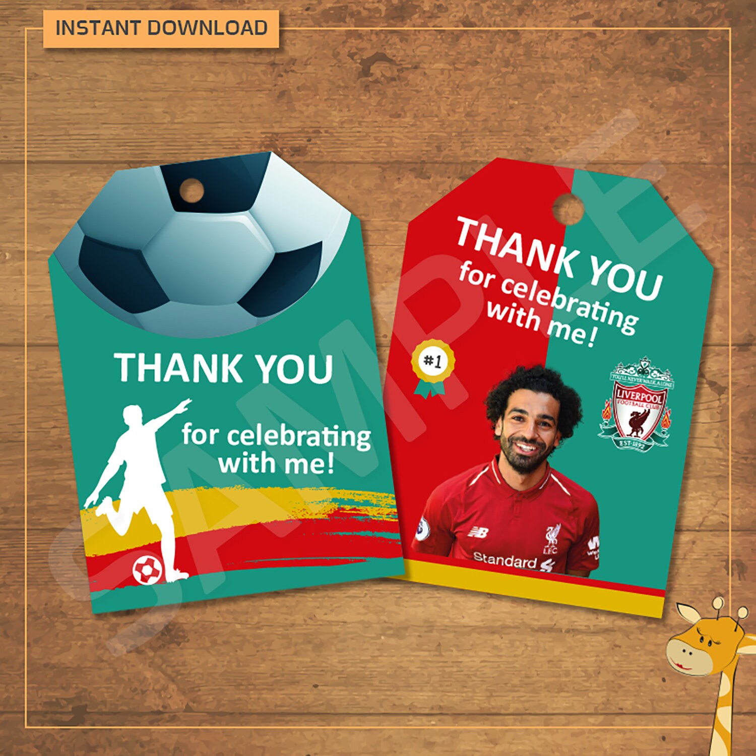 Liverpool Thank you tags for birthday party Liverpool party Etsy