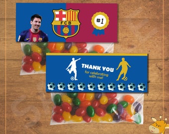 Festa di compleanno di Barcellona caramelle borsa toppers, file Barca favore Bag - download immediato - Digital