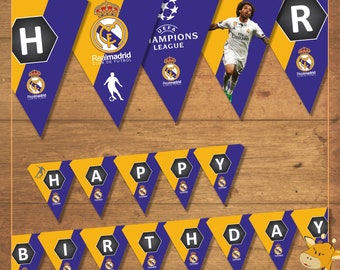 Real Madrid banner for birthday party, football party - INSTANT DOWNLOAD _ Digital File