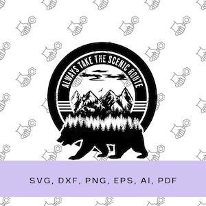 Kompas bundel svg, Neem altijd de schilderachtige route Camping Reisavontuur Wild Kompas SVG PNG Aanpasbare tekst