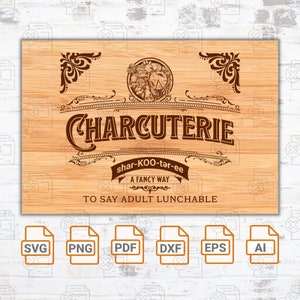 Tablero de charcutería SVG Archivo/ Tablero de charcutería lindo SVG / Definición de charcutería elegante SVG / Tablero de charcutería Silhouette Cut Files