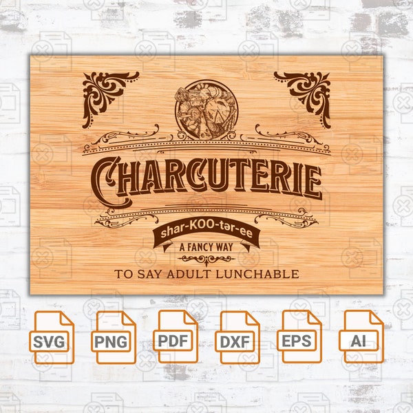 Charcuterie Board SVG File| Cute Charcuterie Board SVG | Fancy Charcuterie Definition SVG | Charcuterie Board Silhouette Cut Files