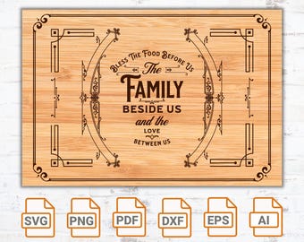 Bless The Food Svg| Charcuterie Board SVG File| Charcuterie Board Silhouette Cut Files| Blessings Svg