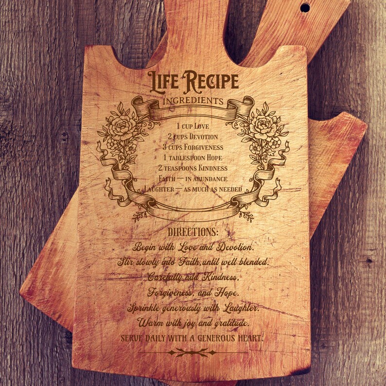 Life Recipe SVG PNG | Inspirational Kitchen Quote Design for Cutting ...