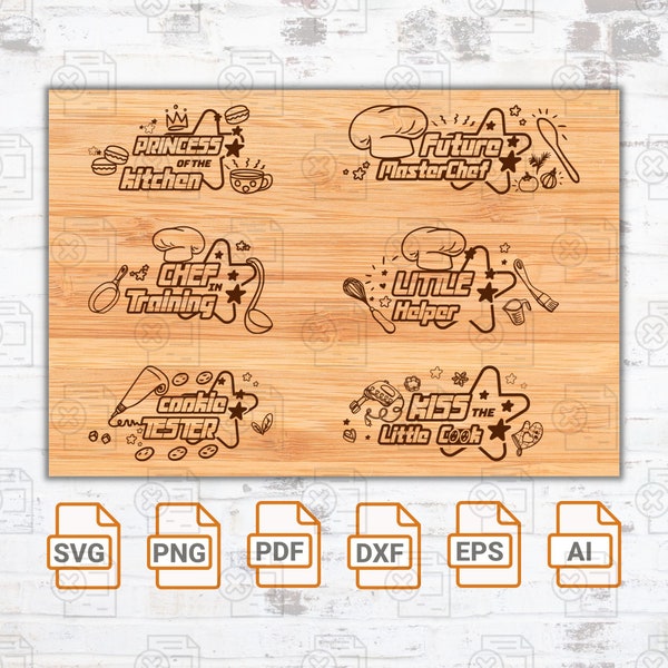 Kitchen Svg| Kitchen Svg Bundle| Kitchen Cut File| Kids apron kitchen SVG file| Awesome quotes| Cutting board SVG| Cricut| Cut Files