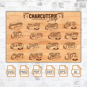 Charcuterie Map SVG File| Serving Tray SVG | Sayings For Cutting Boards | Grazing Board Svg Silhouette Cut Files
