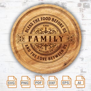 Bless The Food Before us Svg| Charcuterie Board SVG File| Charcuterie Board Silhouette Cut Files| Blessings Svg| Family SVG| Home Decoration