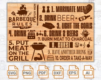 Bbq grill  chart svg file| Grillmaster| Cutting board SVG| Cricut| Cut Files| BBQ Timer SVG File| Funny Cutting Board